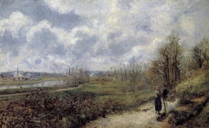 Camille Pissarro leading the way Schwarz Metaponto oil painting image